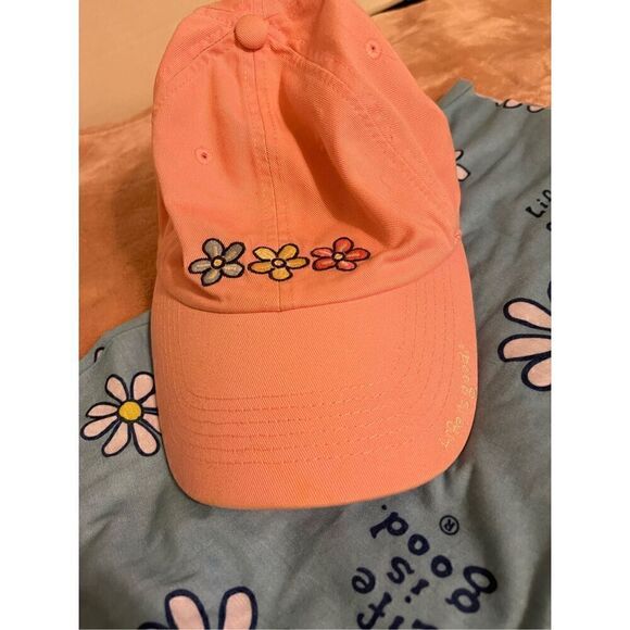 Life is Good Pink Daisy Hat with Blue Life is Good Neck Gaitor - Picture 2 of 8